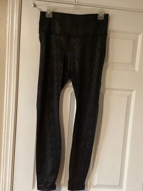 Black faux snake skin leggings